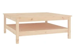 Mesa de centro de madera maciza de pino 100x100x40 cm