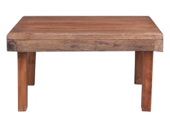 Mesa de centro de madera maciza reciclada 60x45x23 cm