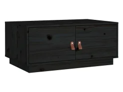 Mesa de centro de madera maciza de pino negro 80x50x35 cm