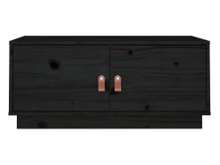 Mesa de centro de madera maciza de pino negro 80x50x35 cm