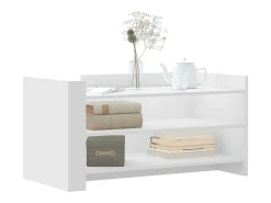 Mesa de centro de madera de ingeniería blanca 100x50x50 cm