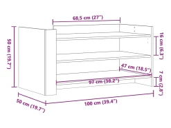 Mesa de centro de madera de ingeniería blanca 100x50x50 cm