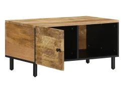 Mesa de centro de madera maciza de mango 80x50x40 cm