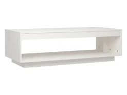 Mesa de centro de madera maciza de pino blanco 110x50x33,5 cm