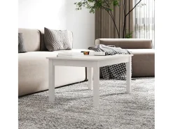 Mesa de centro de madera maciza de pino blanco 80x50x40 cm