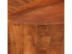 Mesa de centro de madera maciza de mango rugosa Ø 52x30 cm