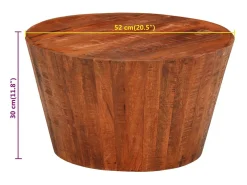 Mesa de centro de madera maciza de mango rugosa Ø 52x30 cm