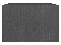 Mesa de centro de madera maciza de pino gris 75x50x33,5 cm