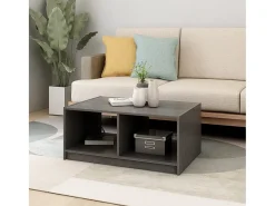 Mesa de centro de madera maciza de pino gris 75x50x33,5 cm