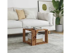 Mesa de centro de madera contrachapada envejecida 40x40x30 cm