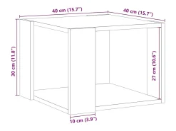 Mesa de centro de madera contrachapada envejecida 40x40x30 cm