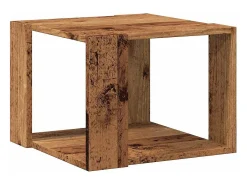 Mesa de centro de madera contrachapada envejecida 40x40x30 cm