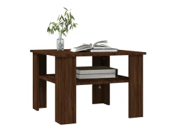 Mesa de centro de madera contrachapada roble marrón 60x60x42 cm
