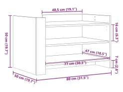 Mesa de centro de madera de ingeniería gris Sonoma 80x50x50 cm