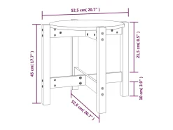 Mesa de centro de madera maciza de pino blanco Ø52,5x45 cm