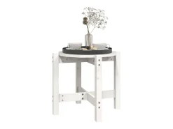 Mesa de centro de madera maciza de pino blanco Ø52,5x45 cm
