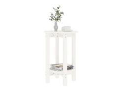 Mesa de centro de madera maciza de pino blanco Ø40x60 cm
