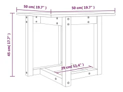 Mesa de centro de madera maciza de pino negro 50x50x45 cm