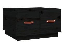 Mesa de centro de madera maciza de pino negro 60x53x35 cm