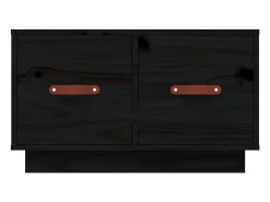 Mesa de centro de madera maciza de pino negro 60x53x35 cm