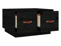 Mesa de centro de madera maciza de pino negro 60x53x35 cm