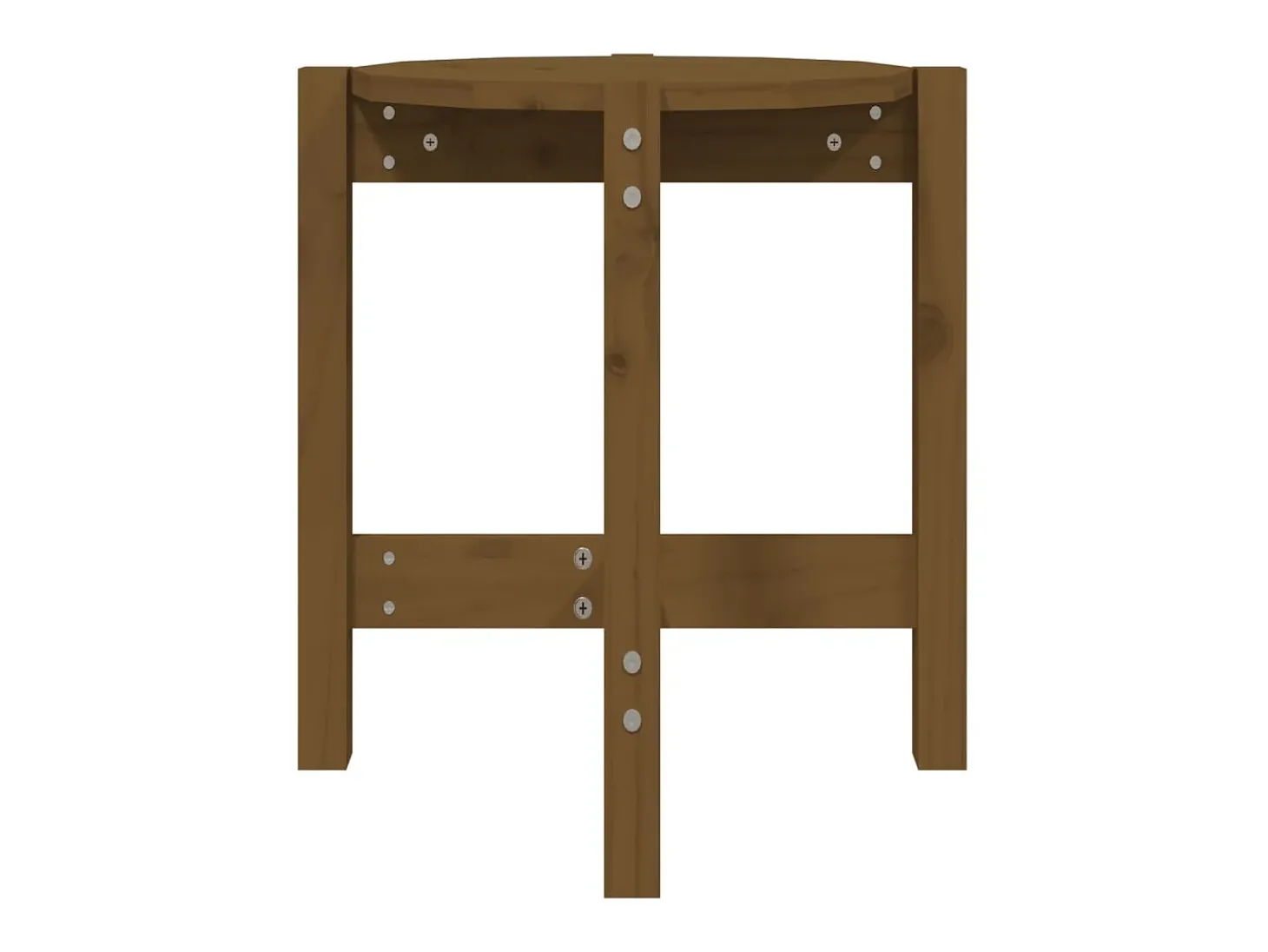 Mesa de centro de madera maciza de pino marrón miel Ø42,5x45 cm ES28882