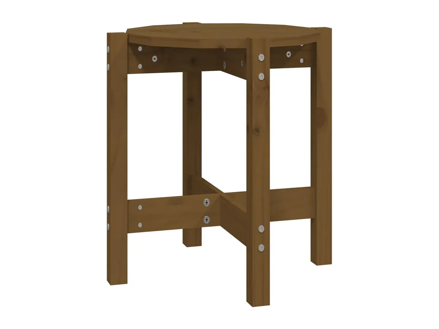 Mesa de centro de madera maciza de pino marrón miel Ø42,5x45 cm ES28882