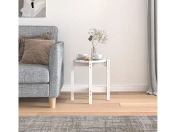 Mesa de centro de madera maciza de pino blanco Ø42,5x45 cm