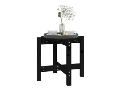 Mesa de centro de madera maciza de pino negro Ø52,5x45 cm
