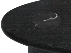 Mesa de centro de mármol y chapado de roble - Negro - MARSULA