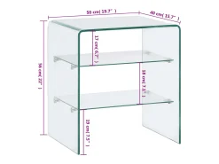 Mesa de centro de vidrio templado 50x40x56 cm