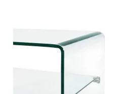 Mesa de centro de vidrio templado transparente 50x45x33 cm