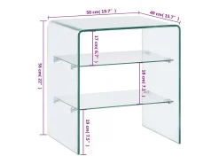 Mesa de centro de vidrio templado 50x40x56 cm ES92024