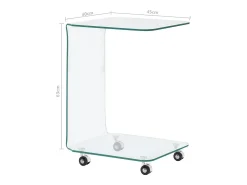 Mesa de centro de vidrio templado 45x40x63 cm