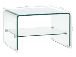 Mesa de centro de vidrio templado transparente 50x45x33 cm