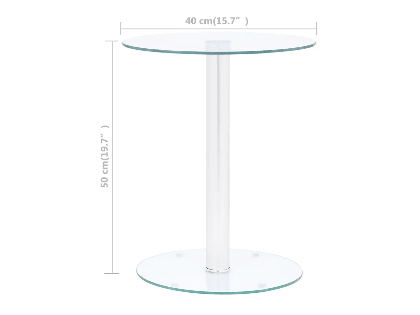 Mesa de centro de vidrio templado transparente 40 cm ES15779