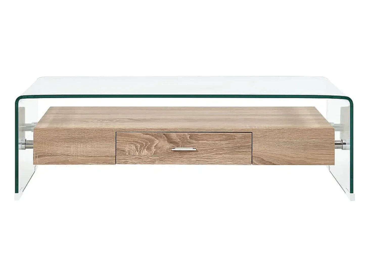 Mesa de centro de vidrio templado transparente 98x45x31 cm