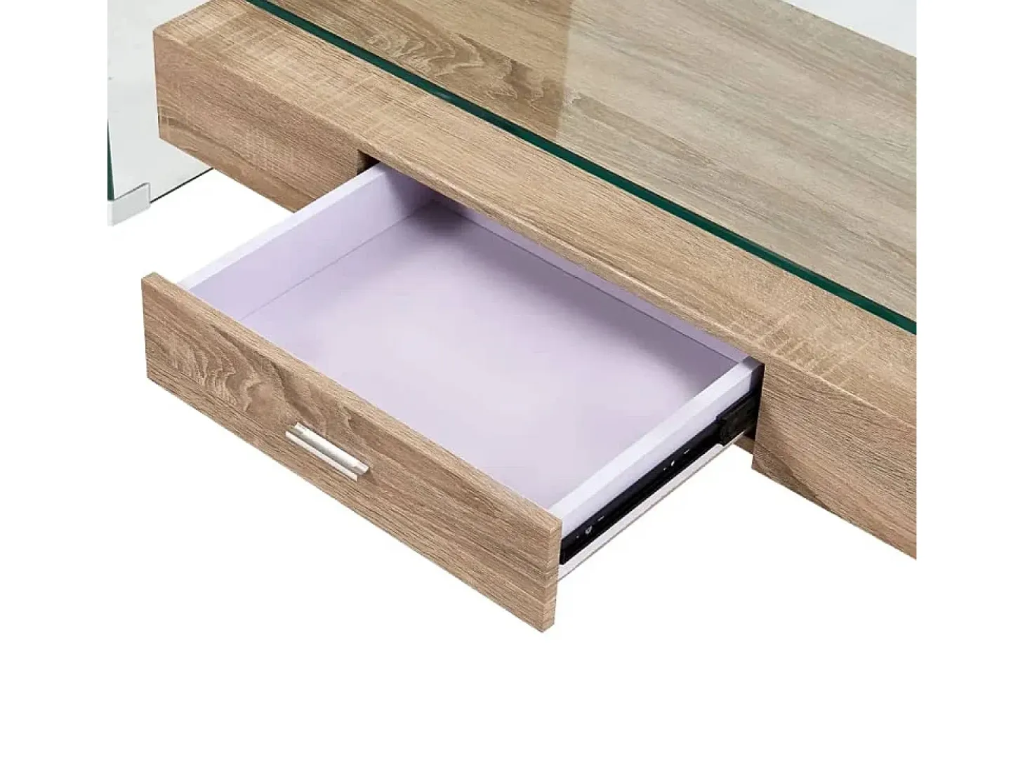 Mesa de centro de vidrio templado transparente 98x45x31 cm