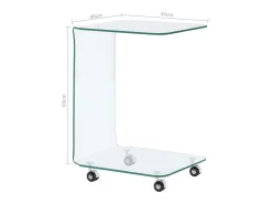 Mesa de centro de vidrio templado 45x40x63 cm ES82448