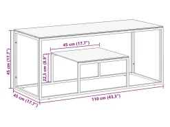 Mesa de centro dorada acero inoxidable y vidrio templado