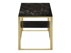 Mesa de centro dorada acero inoxidable y vidrio templado