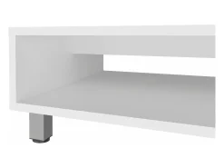Mesa de Centro Eclipse en melamina con estantes inferior y 4 patas , blanco , 26.9 cm X 60 cm X 60 cm