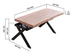 Mesa de centro elevable Xena tapa irregular con hueco de almacenaje roble Nordish/negro 47-62x120x60-66 cm Adec