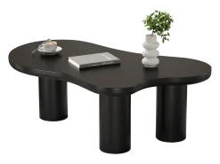 Mesa de centro en MDF y PVC - tapa irregular en forma de nube - Negro