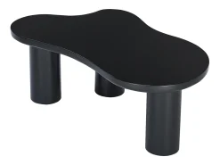 Mesa de centro en MDF y PVC - tapa irregular en forma de nube - Negro