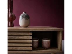 Mesa de centro escandinava con puertas correderas natural