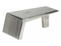 Mesa de centro estilo Aviator vintage aluminio