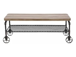 Mesa de centro estilo industrial de 46x126x63 cm en color roble sonoma Rustic