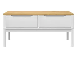 Mesa de centro FLORO madera maciza de pino blanco 99x55,5x45 cm