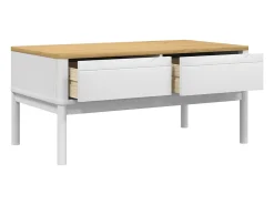 Mesa de centro FLORO madera maciza de pino blanco 99x55,5x45 cm